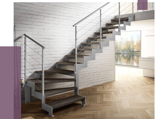 Г-образные лестницы под ключ в Альметьевске от 37628 руб. | ПРОЛЁТ-Льм