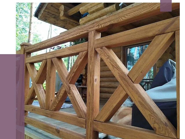 Деревянные перила под ключ в Альметьевске от 7785 руб. 