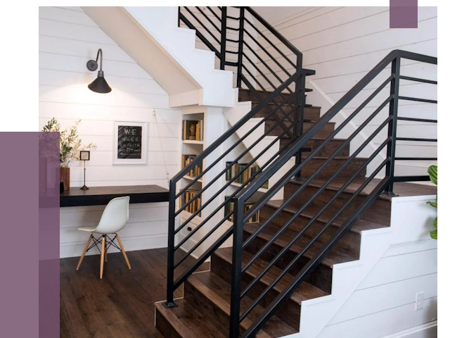 Перила для лестницы в доме в Альметьевске от 7526 руб. — ПРОЛЁТ-Льм