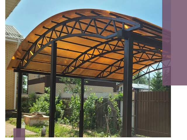 Изготовление навесов под ключ в Альметьевске из качественных материалов