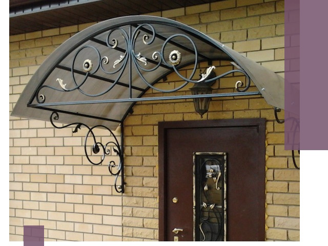 Изготовление козырьков из металла под ключ в Альметьевске