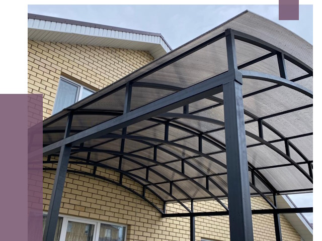 Монтаж козырьков в Альметьевске от 11678 руб. | ПРОЛЁТ-Льм