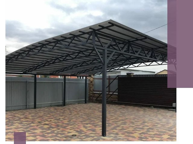 Недорогие навесы под ключ в Альметьевске — изготовление и монтаж