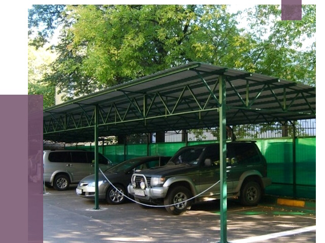 Навесы для парковки в Альметьевске от 81483 руб. заказать | ПРОЛЁТ-Льм