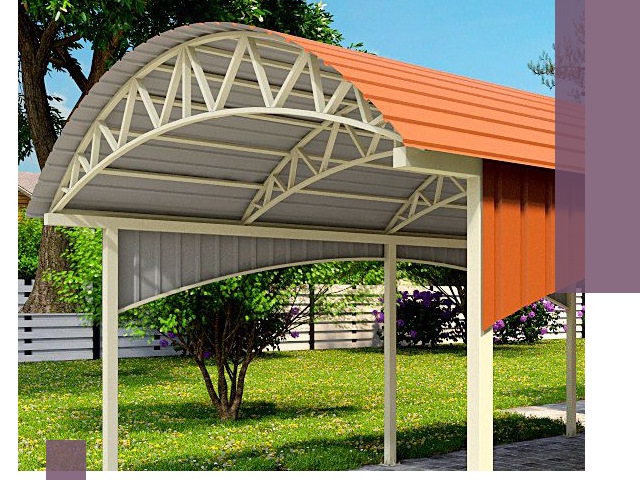 Навесы из профнастила под ключ в Альметьевске — установка и монтаж