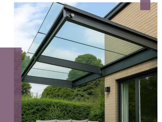 Стеклянные навесы и козырьки в Альметьевске от 12456 руб.