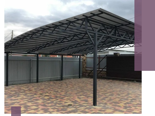 Металлические навесы под ключ в Альметьевске — изготовление и монтаж