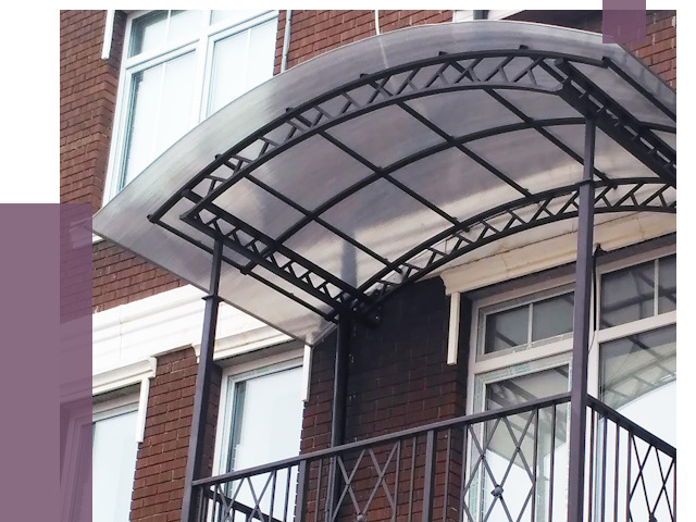 Козырьки над балконом в Альметьевске от 8771 руб.  | ПРОЛЁТ-Льм