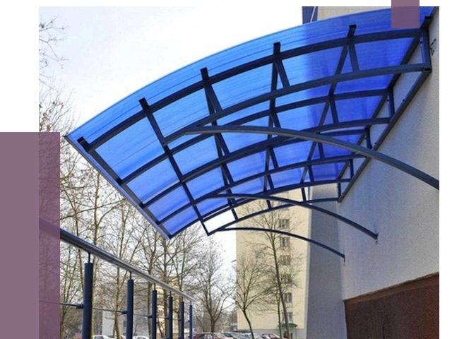 Козырьки из поликарбоната в Альметьевске от 4360 руб. под ключ | ПРОЛЁТ-Льм