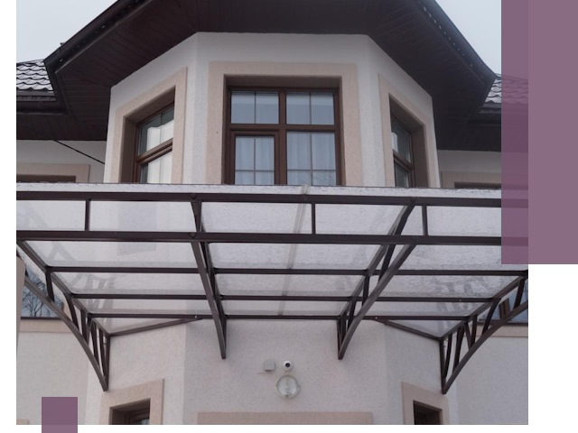 Козырьки из поликарбоната под ключ в Альметьевске