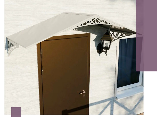 Металлические козырьки на входы и террасы в Альметьевске