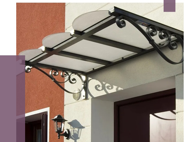 Односкатные козырьки в Альметьевске от 8512 руб.  | ПРОЛЁТ-Льм