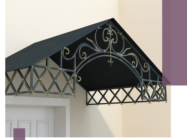 Двускатные металлические козырьки под ключ в Альметьевске