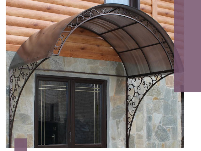 Арочные козырьки под ключ в Альметьевске: изготовление и монтаж
